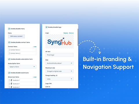 Built-in Branding & Navigation Support