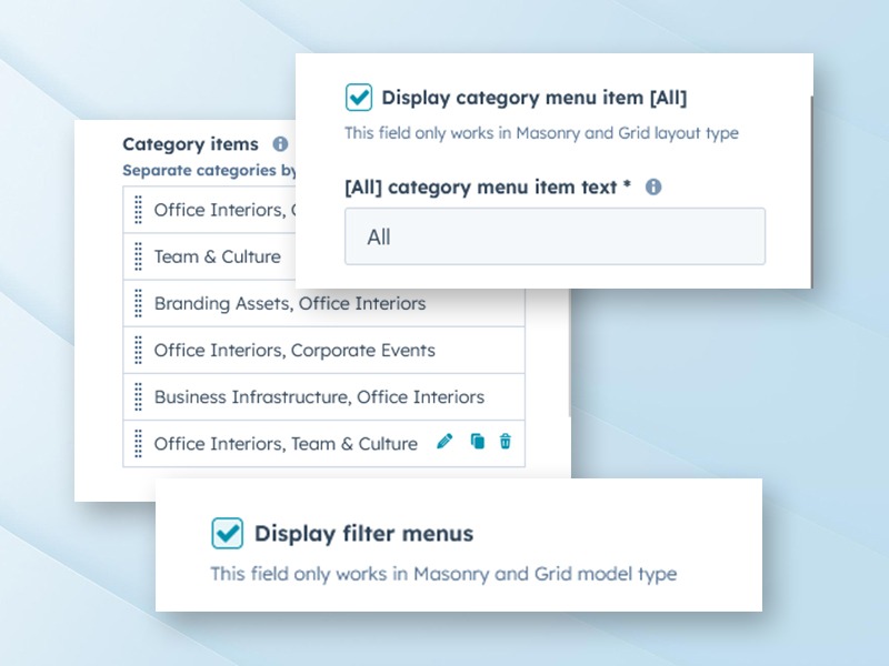 Category Filtering Support