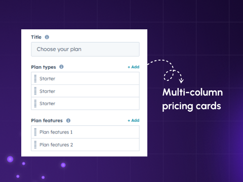 Multi-column Pricing Cards